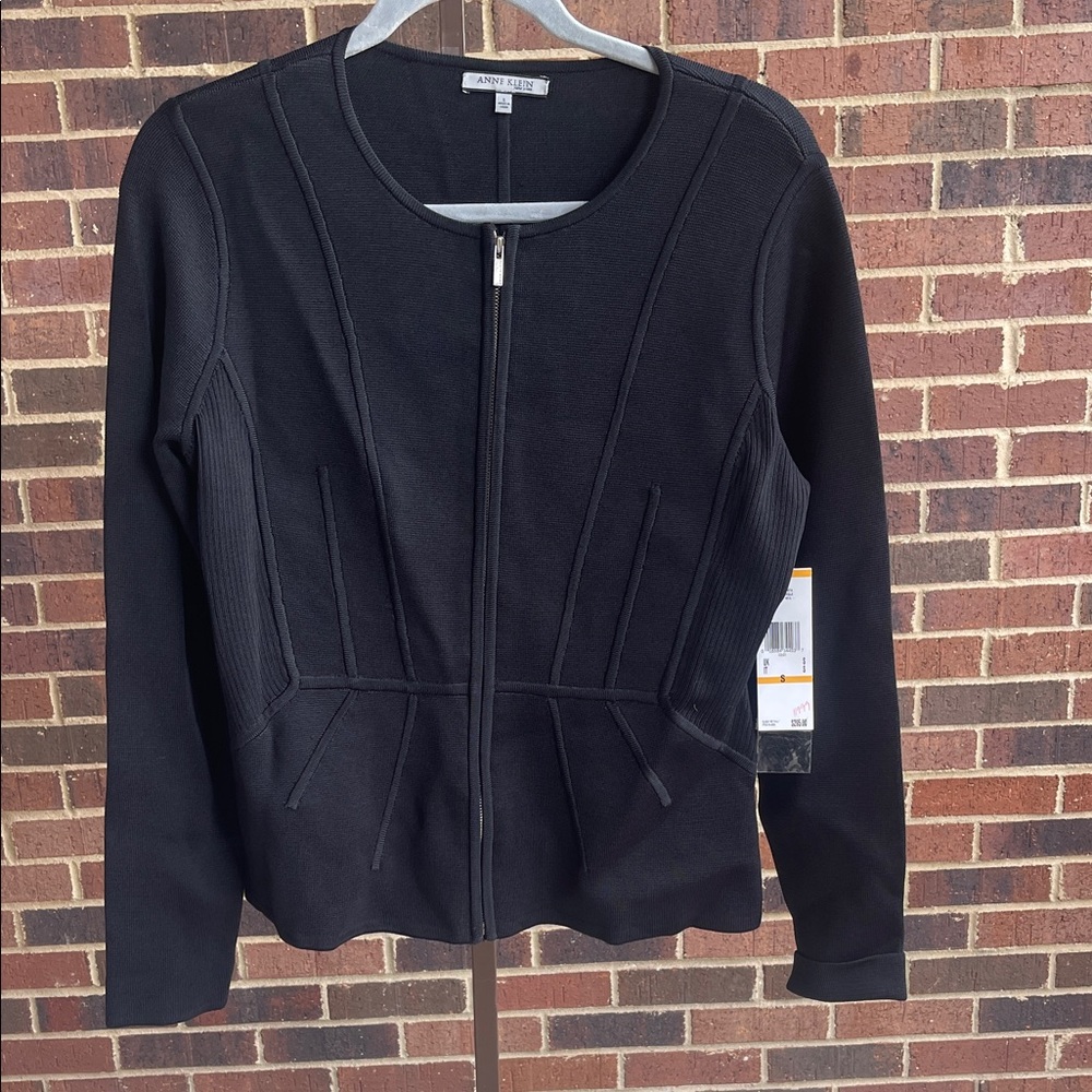 Anne Klein Women's Black Zip-Up Blazer